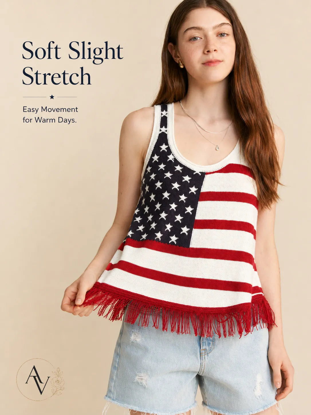 Plus Size American Flag Fringe Tank Top for Women, Patriotic Sleeveless Summer Top, 4th of July USA Stars Stripes Shirt