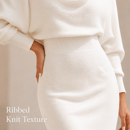 Women’s Cowl Neck Ribbed Knit Bodycon Midi Dress, Cotton Stretch Dolman Sleeve Sweater Dress for Work, Date Night & Fall Outfits