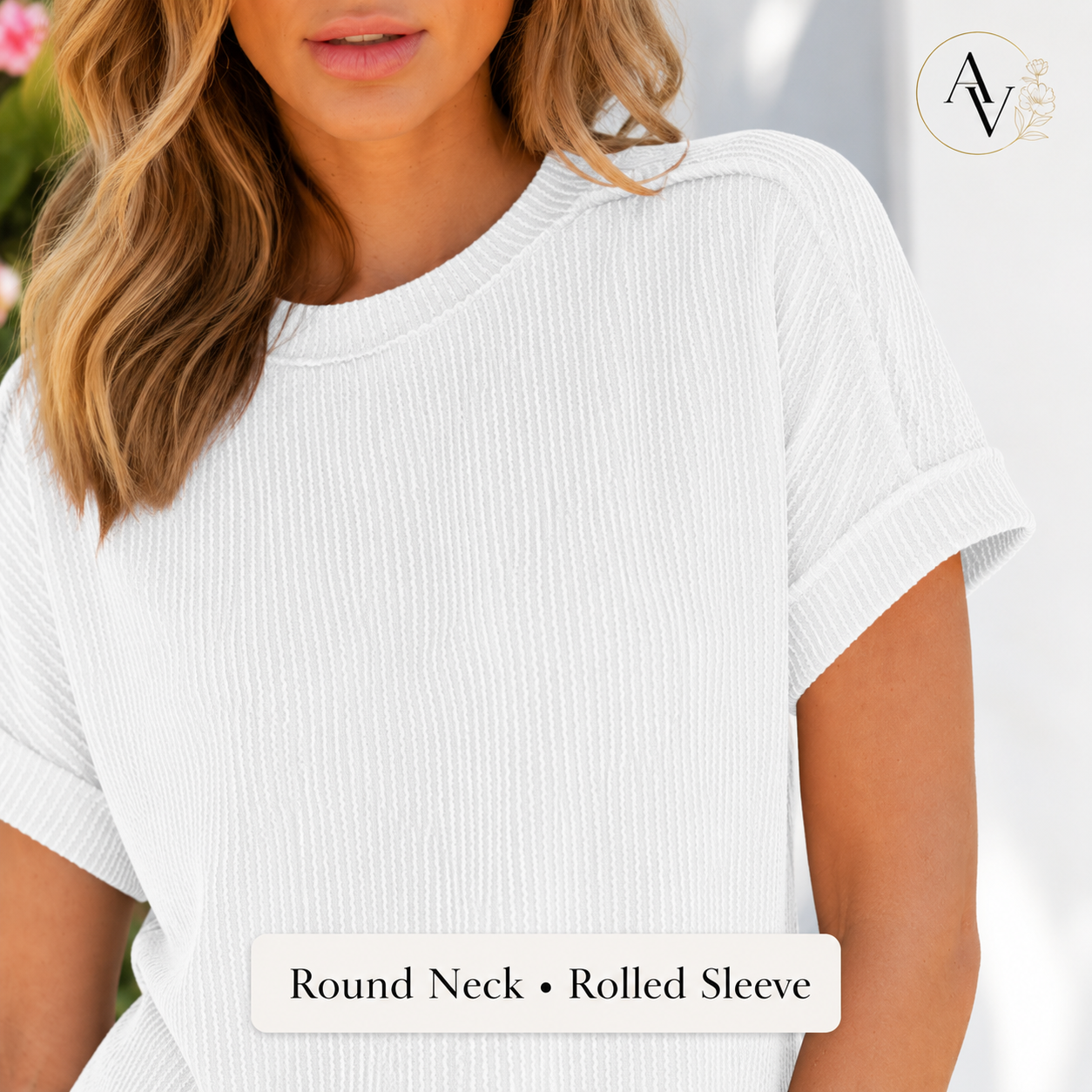Women’s Textured Short Sleeve Knit Top, Round Neck Exposed Seam Tee, Soft Stretch Loose Fit Casual Summer Shirt for Everyday Outfits