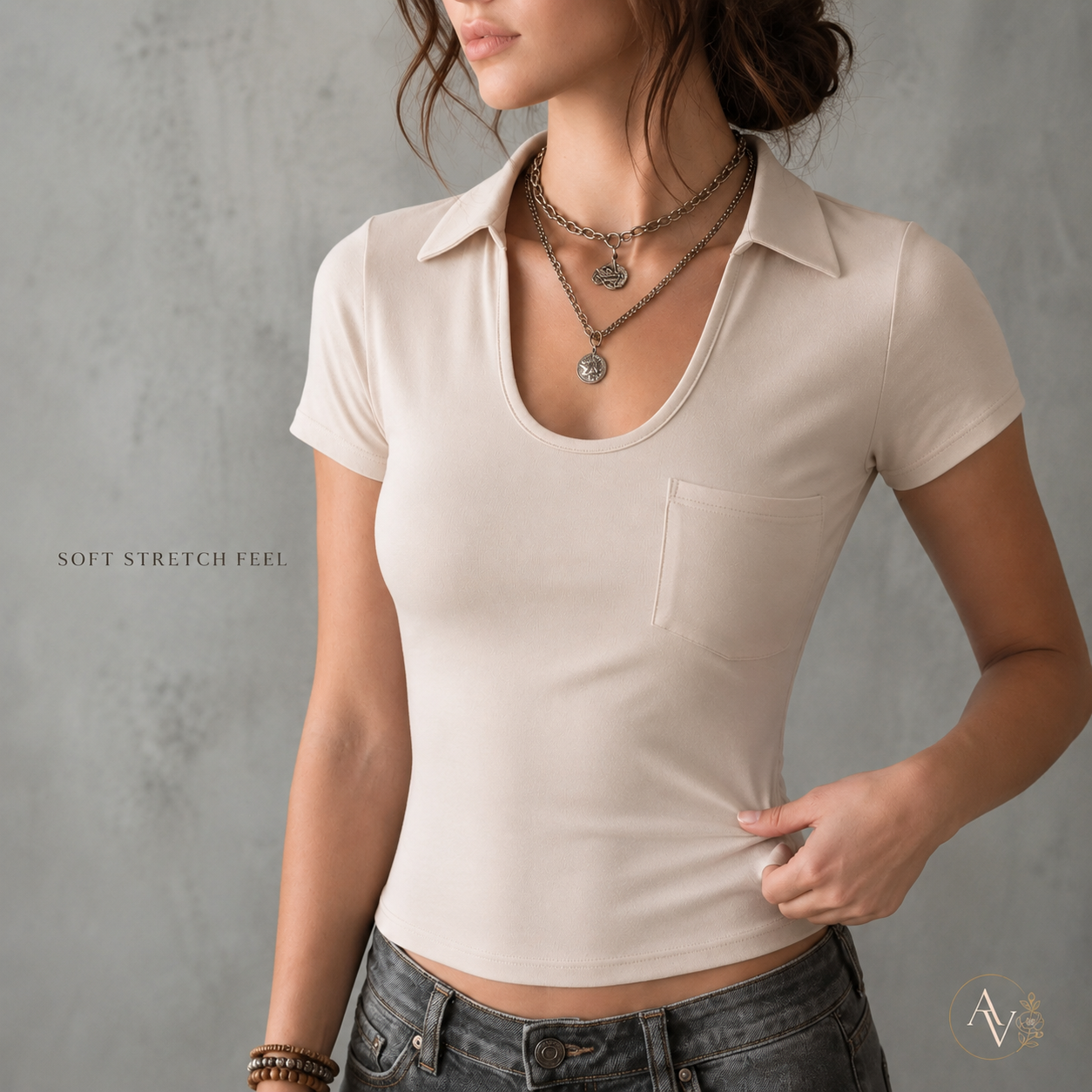 Women’s Casual Short Sleeve Slim Fit Pocket T-Shirt, Slight Stretch Everyday Basic Tee, Soft Lightweight Summer Top