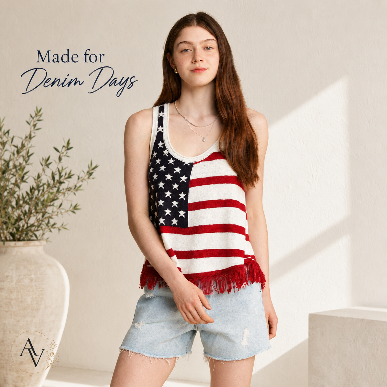 Plus Size American Flag Fringe Tank Top for Women, Patriotic Sleeveless Summer Top, 4th of July USA Stars Stripes Shirt
