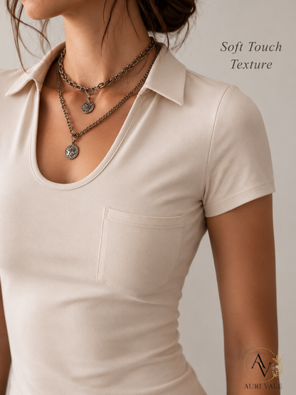 Women’s Casual Short Sleeve Slim Fit Pocket T-Shirt, Slight Stretch Everyday Basic Tee, Soft Lightweight Summer Top