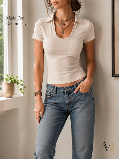 Women’s Casual Short Sleeve Slim Fit Pocket T-Shirt, Slight Stretch Everyday Basic Tee, Soft Lightweight Summer Top