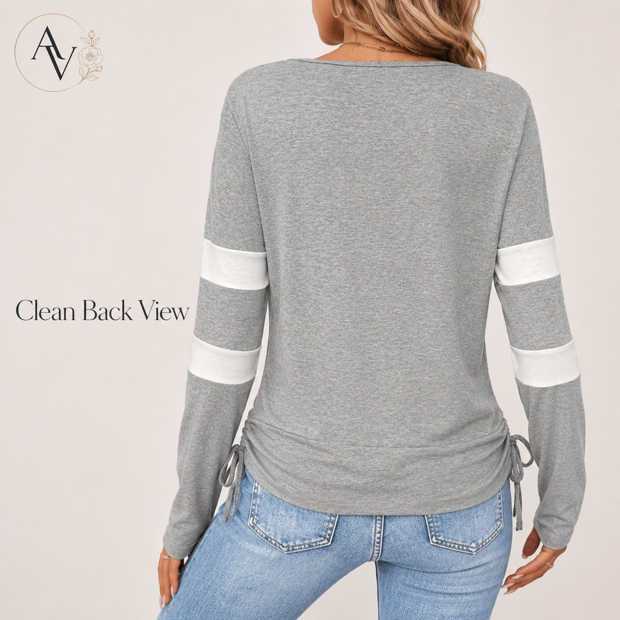 Women’s Cowl Neck Long Sleeve Top, Faux Layered 2 Piece Shirt, Gray Soft Draped Casual Blouse, Fall Winter Tee