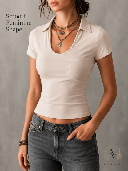 Women’s Casual Short Sleeve Slim Fit Pocket T-Shirt, Slight Stretch Everyday Basic Tee, Soft Lightweight Summer Top