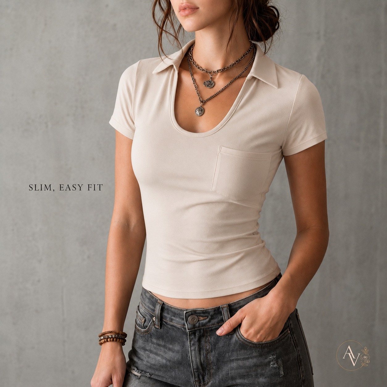 Women’s Casual Short Sleeve Slim Fit Pocket T-Shirt, Slight Stretch Everyday Basic Tee, Soft Lightweight Summer Top